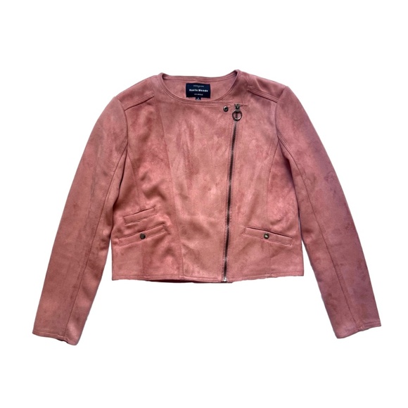 Haute Monde Jackets & Blazers - Haute Monde Pink Faux Suede Moto Jacket
